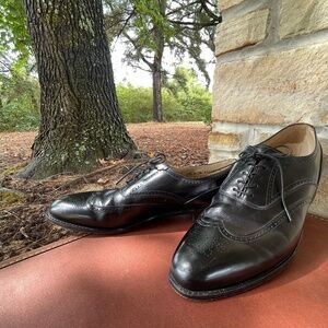 Men's Vintage Johnston & Murphy Size 10.5 A/3A Black Aristocraft Oxfords